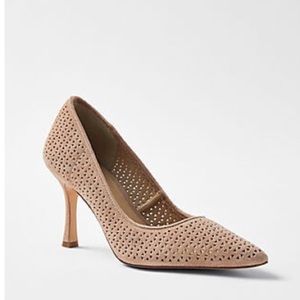 Ann Taylor New Mila Perforated Suede Pumps